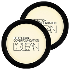 L'OCEAN 遮瑕粉餅, #10 Cream Beige, 2個