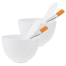 VITAHALO 軟膜工具3件組 碗+抹刀大+刷子 白色, 2組