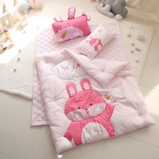 孩童用可愛動物系列超細纖維午睡被+薄墊+枕頭組, Lala
