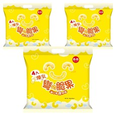 乖乖 彎脆果煉乳口味, 奶素, 非油炸, 160g, 3袋