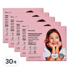 더마파이 아동용 프로텍티브 앤 클린 썬쉴드 패치 하트치크 UPF50+, 0.4g, 30개
