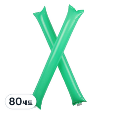 文具談 彩色長條氣球 棒球場加油棒 2入, 80套, 綠色