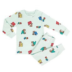 Maykids 幼童青少年 字母熊 30支羅紋布 上下衣套裝