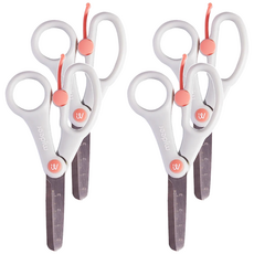 mideer 兒童多功能省力剪刀 MD-3320, 珊瑚粉, 4把