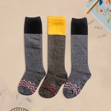 DRESSHOUSE 孩童波紋圖案拼色膝上襪 3雙