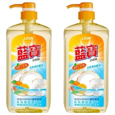 藍寶 洗碗精 清爽柑橙香, 去除魚肉腥味, 1kg, 2瓶