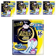 elleair 艾黎艾爾 elis 愛麗思 超安心衛生棉 夜用, 6包, 16片, 40cm