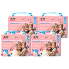 AVEnIR 美妝&紋身貼紙 奇幻花園 兒童安全無毒 激發創意 臉部身體裝飾, 4盒