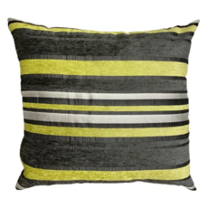 J&N 絨葉緹花線條抱枕 Set 2 100%聚酯纖維, 綠色