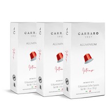 CARRARO Nespresso咖啡機適用 香濃義式咖啡膠囊, 5.5g, 10顆, 3盒