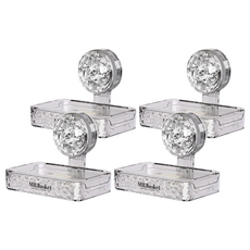 川紋吸盤肥皂架, 透明色, 4個