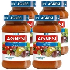 AGNESI 義大利 番茄橄欖麵醬, 精選成熟番茄, 橄欖油搭配, 400g, 4罐