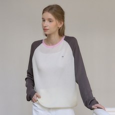 ourhope 女款雙色亞麻拉克蘭針織衫