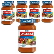 AGNESI 義大利 番茄橄欖麵醬, 精選成熟番茄, 橄欖油搭配, 400g, 6罐