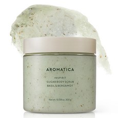 AROMATICA Inspirit 糖霜身體磨砂膏 羅勒與佛手柑, 1個, 300g