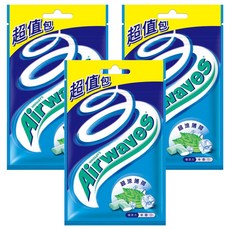 Airwaves 超涼薄荷無糖口香糖 44粒超值包, 清新口氣 提神醒腦, 62g, 3包