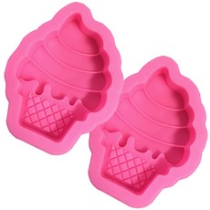 Libre Candle 冰淇淋石膏擴香/香皂矽膠模具 2入, 單一顏色
