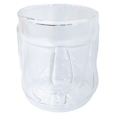 GOODGLAS 好玻 嘟嘴摩艾雙層杯 300ml 硼玻璃 最高耐熱溫度120℃, 清透色, 1個