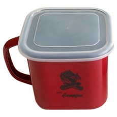 HAKOYA 琺瑯露營方形手提鍋 紅色 1.4L HAK-C014R, 14cm, 1個