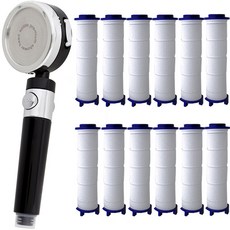 3模式水壓過濾蓮蓬頭 ELC-05+過濾器 12入, 1組