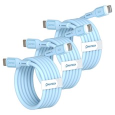 팬택 45W C타입-C타입 초고속 파스텔 케이블, 블루, 3개, 2m