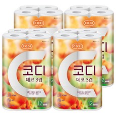 CODI 3層印花捲筒衛生紙 27m, 12入, 4個