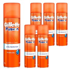 질레트 정품 퓨전 하이드라 울트라 프로텍션 쉐이빙젤, 200ml, 6개