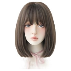 VV GABAL 女性短髮整頂假髮 Bering, 深棕色, 1個