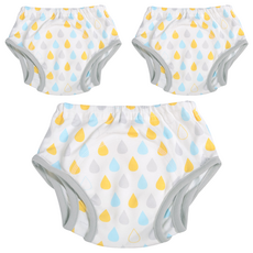 스칸디맘 뱀부 이중날개 배변훈련팬티, 워터드롭 민트, 3개
