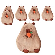 愛北鼻 懸掛式擦手巾 吃橘卡皮巴拉 加厚珊瑚絨 精緻刺繡, 1條, 6條