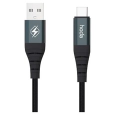 HODA 好貼 USB-C 編織數據線3A W3, 1.2m, 黑色, 1盒