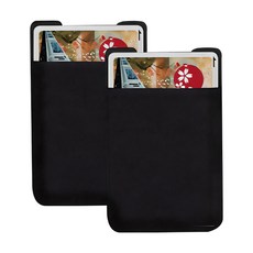 SINJIMORU 粉彩黏貼式卡套收納包, 黑色, 2個