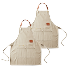 咪咪購物 工作圍裙, 卡其色, 2件