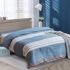 Blue Cat 藍貓 台灣製造銀離子抗菌印花兩用被套, 聽海 藍色, 被套