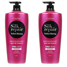 엘라스틴 퍼펙트 샤이닝 골드실크 샴푸 실크리페어, 1.2L, 2개