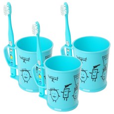 WEDENT 威登 兒童青少年漱口杯組 天空藍 8~11歲適用, 3套