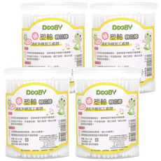 DOOBY 大眼蛙 抗菌塑軸棉棒 細, 遠紅外線加工處理, 260支, 4罐