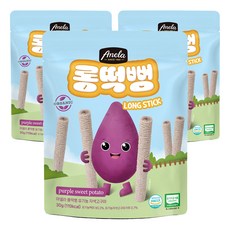 아넬라 유기농 롱떡뻥 자색고구마 롱스틱, 자색고구마맛, 30g, 3개