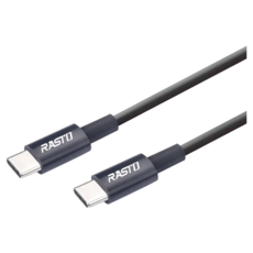 RASTO RX45 Type C-Type C 高速 QC3.0 充電傳輸線, 1.2m, 黑色, 1條