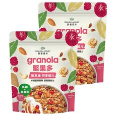 GRANOLA HOUSE 宴麥森林 堅果多脆萃纖燕麥穀片 蔓越莓杏仁, 6種堅果穀籽, 含10.4g膳食纖維, 250g, 2包