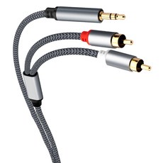 CORPRO 核心聯環 一分二RCA雙蓮花頭 AUX音響連接線 5m, 單一商品, 銀灰色, 1條