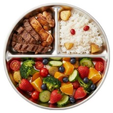 Narida 316 優質不鏽鋼分隔餐盤, B款(女童角色), 1個