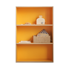 리바트 아동용 꼼므 800 책장 방문설치, 옐로우, 3단