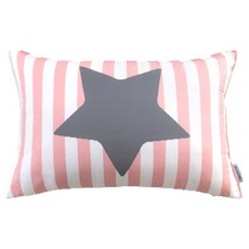 MYHOUSE 兒童星星宇宙卡通人物鋪棉枕頭套, 星星拼布 粉色