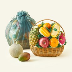 온브릭스 프리미엄 과일바구니 9종 대형 1호 + 보자기, 6.26kg, 1세트