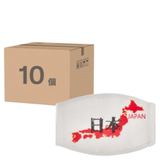MI MI LEO 台灣製日本國旗口罩 500g 10個, 20 x 11.5cm, 日本地形款
