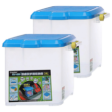 KEYWAY 聯府 到處玩手提收納箱 RV-699 414 x 383 x 328mm, 白色 + 藍色 + 黃色, 2個