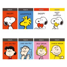花生漫畫史努比便條紙8種套組, 混合顏色, 1套