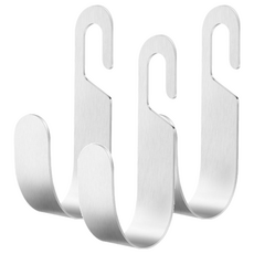 더자카 스테인레스 수도꼭지 호스걸이, 실버, 3개