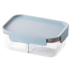 LocknLock Bisfree Modular Plus 長方形分隔保鮮盒 薄荷綠 850ml 2入組, 2個容器 + 2個蓋子, 2個